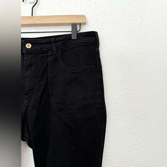 PILCRO Anthropologie The Icon Low Rise Flare Jeans in Black Wash Size 32 - Picture 5 of 13